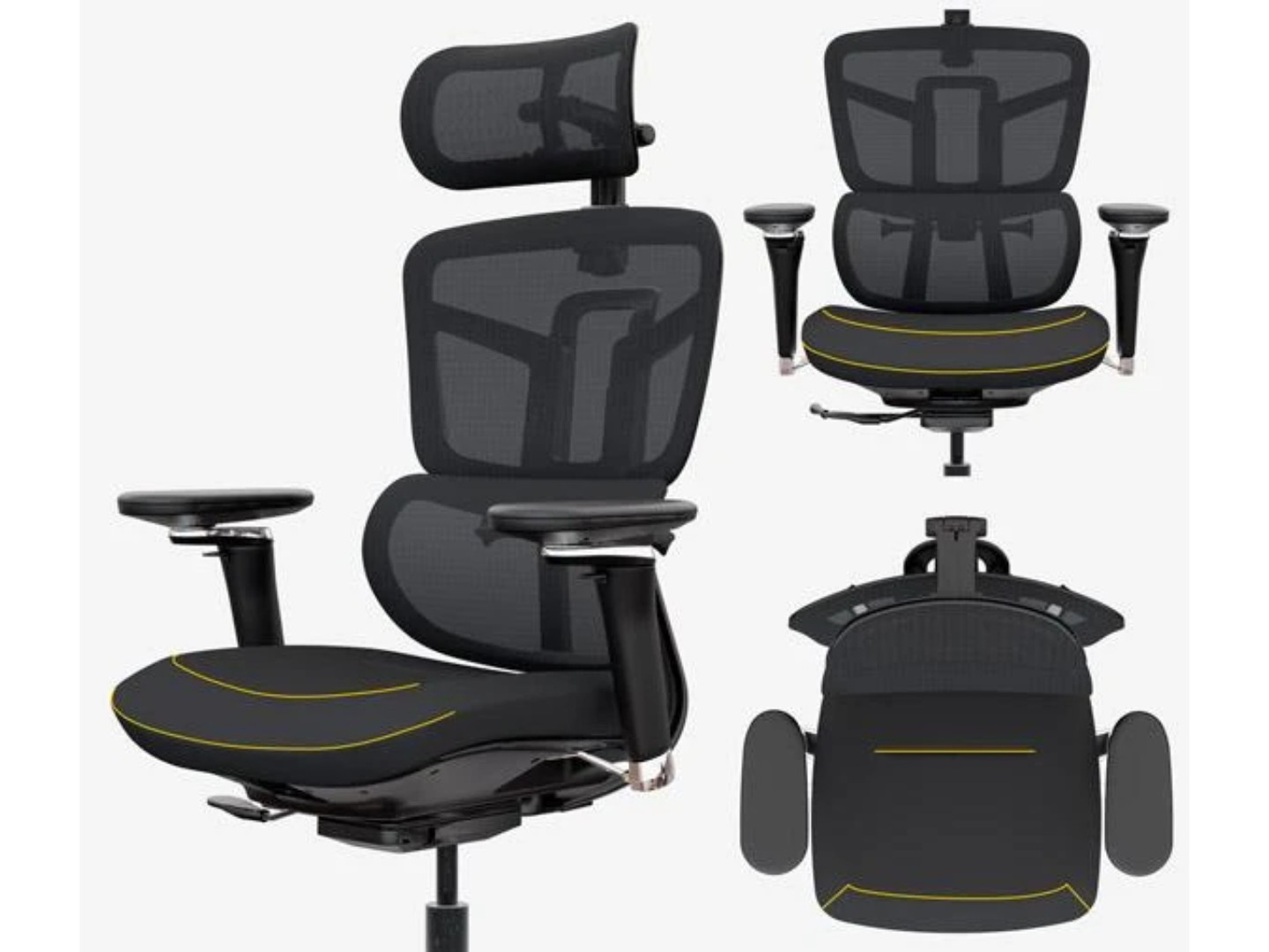 Крісло офісне Mealux S4 Air Fabric Black (HF-S4 F/B) — фото 14